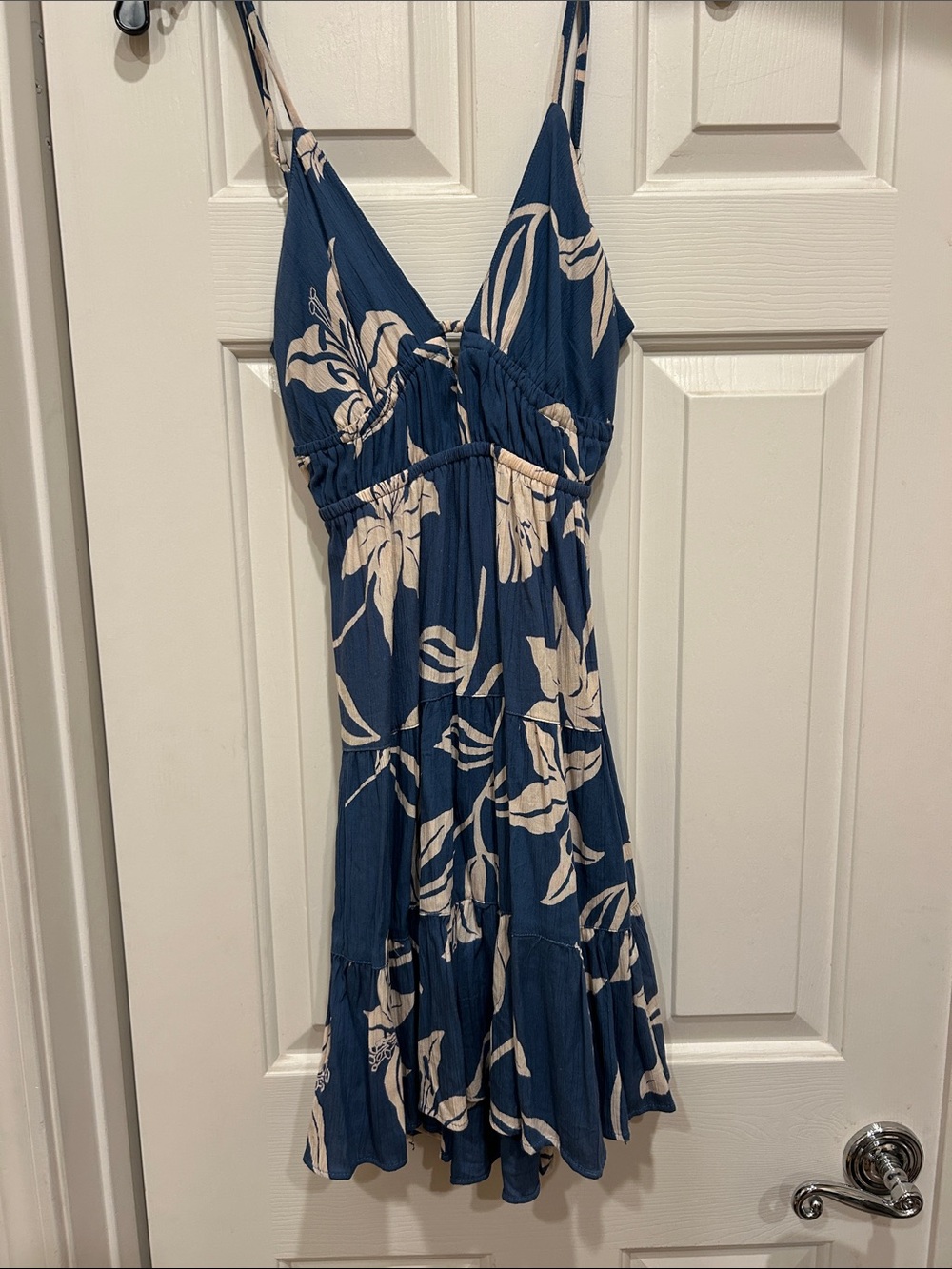 Blue Floral Tie-Front Mini Sundress